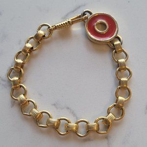 Vintage Womens Rollo Chain Bracelet Gold Tone